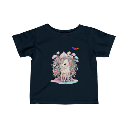 Cute Pastel Flower Unicorn Infant Fine Jersey Tee-My Bright Side Clothing