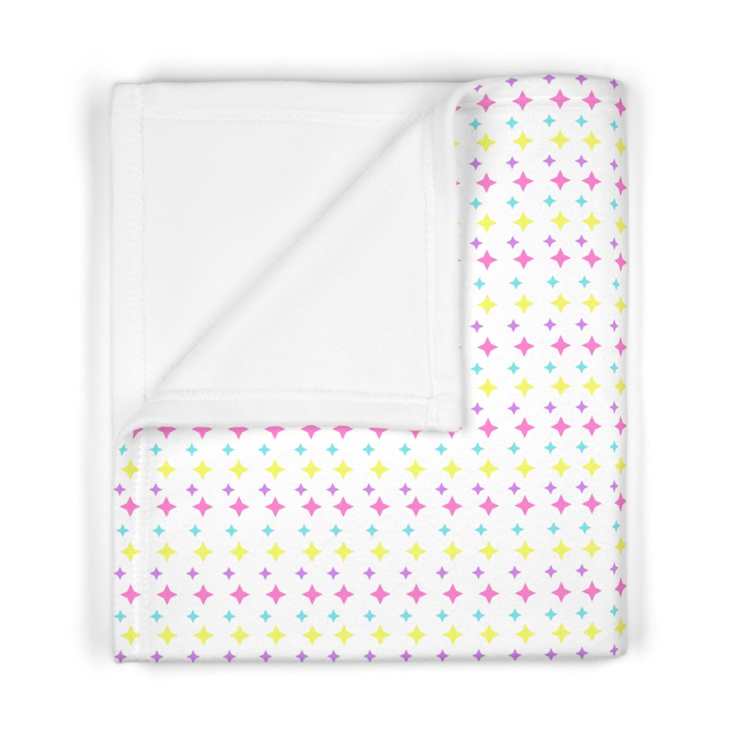 Cute Pastel Star Pattern Soft Fleece Baby Blanket--My Bright Side Clothing