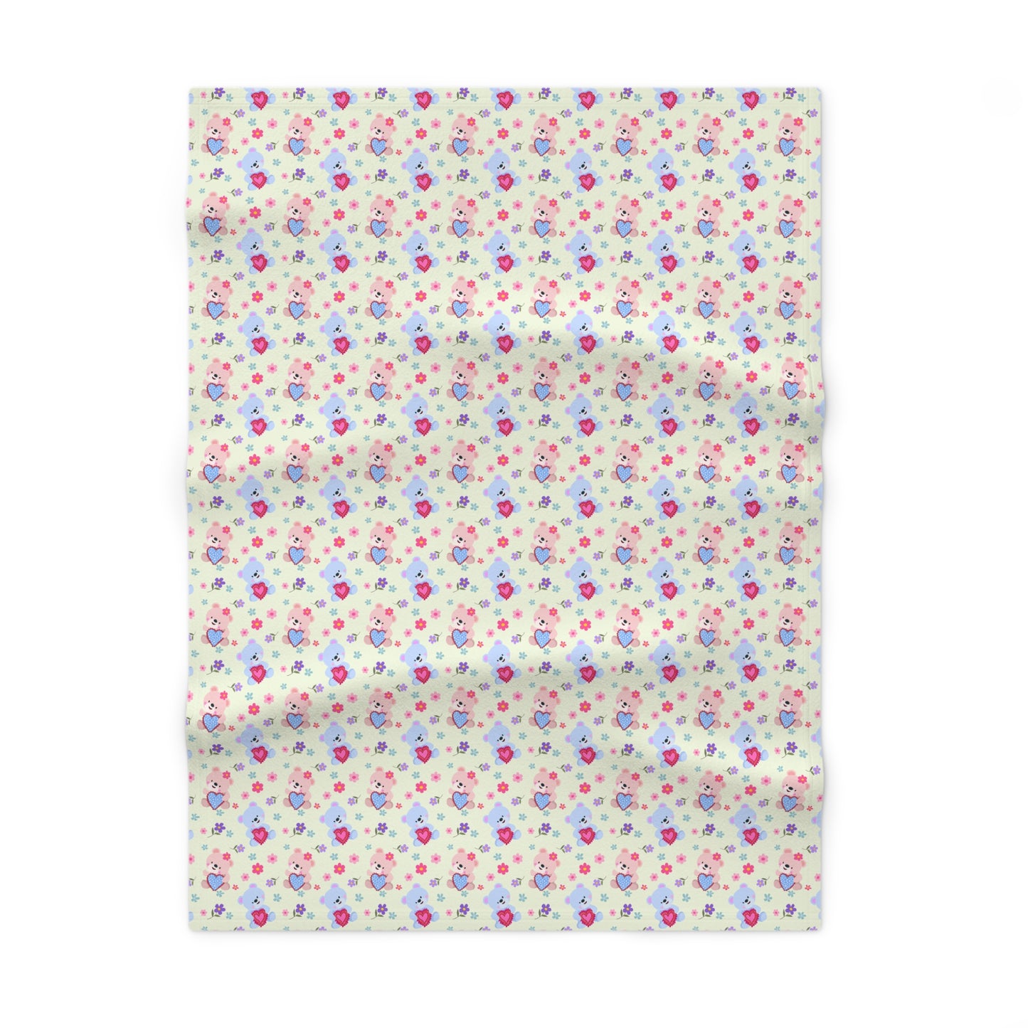 Pastel Love Bears Pattern Soft Fleece Baby Blanket--My Bright Side Clothing