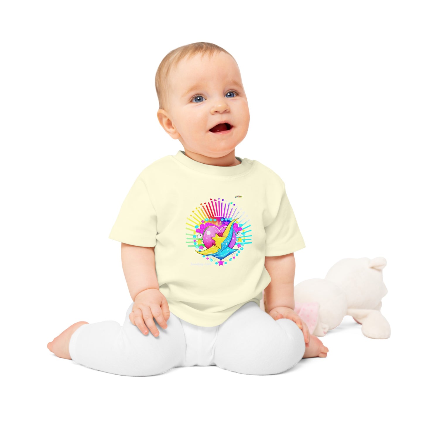 Cute Pastel Sending Love Heart Rainbow Baby T-Shirt-My Bright Side Clothing