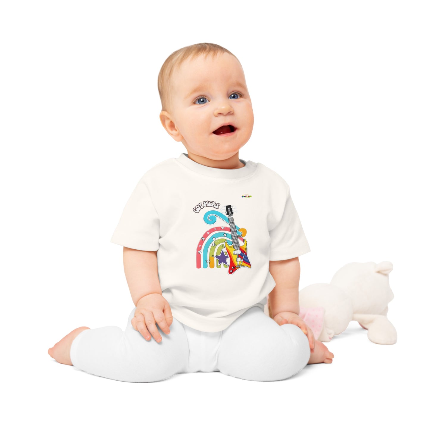 Got Picks cute rainbow guitar logo Fleece Baby T-Shirt-MyBrightSideClothing