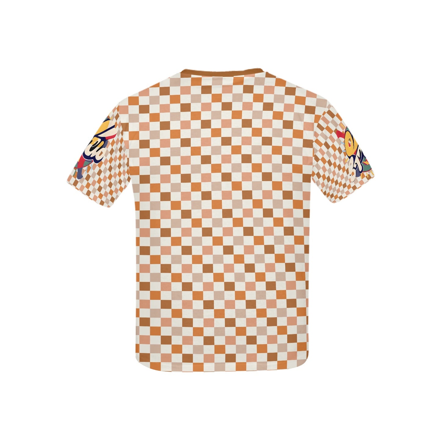 Retro Checkered Pattern and Logo Children's T-shirt -My Bright Side Clothing