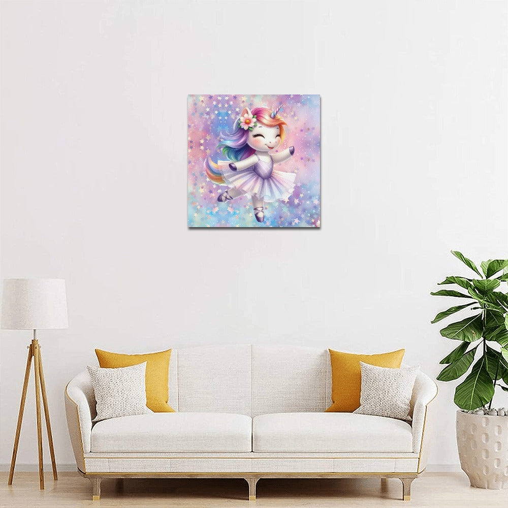 Cute colourful  Baby Ballerina Unicorn graphic Canvas Print 16"x16"-My Bight Side Clothing