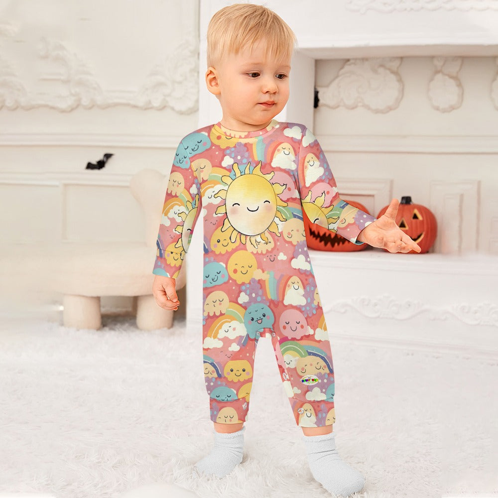 Cute Pastel Sun and Rainbow Baby Romper-My Bright Side Clothing