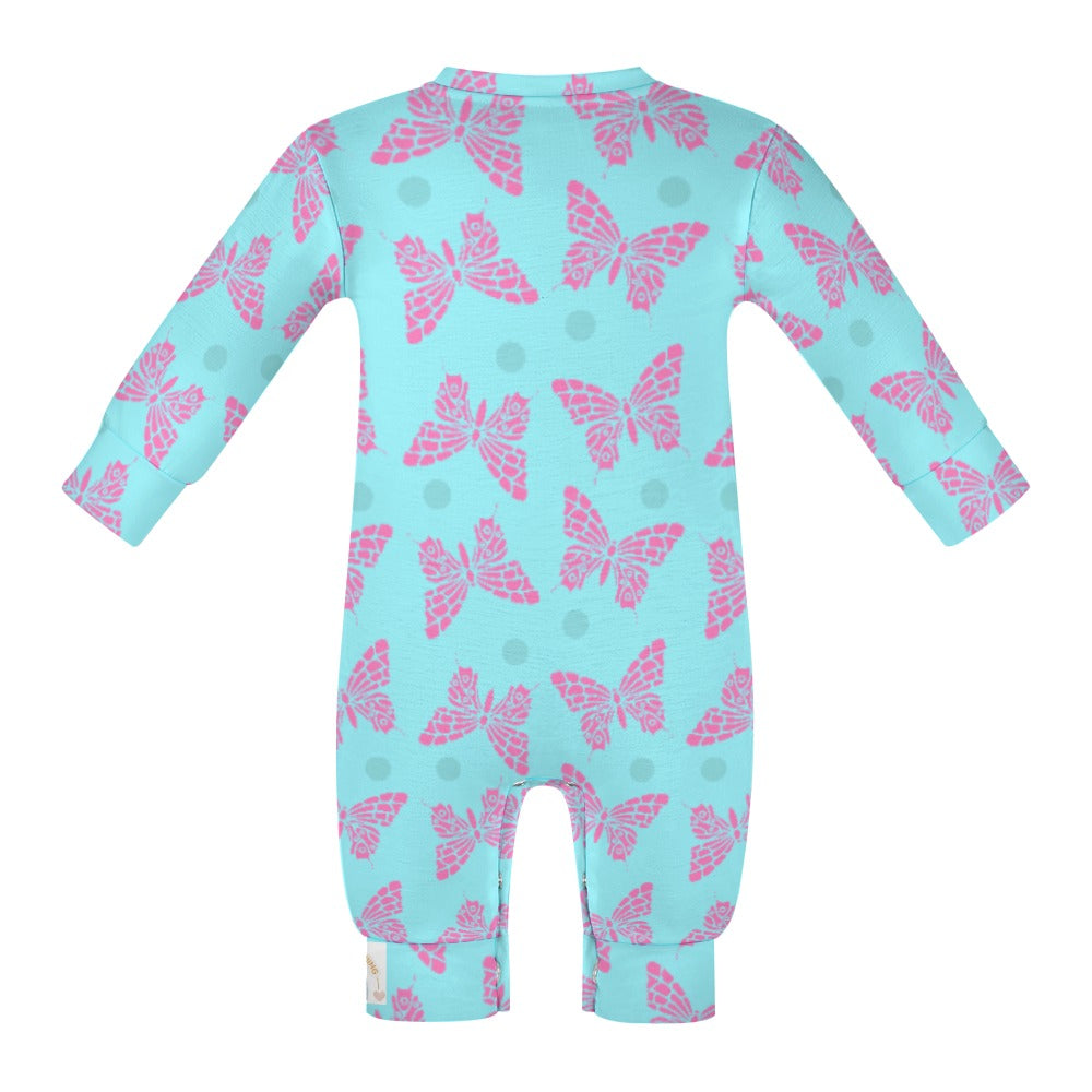 Cute Blue & Purple Butterfly Baby Romper