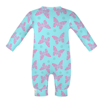 Cute Blue & Purple Butterfly Baby Romper