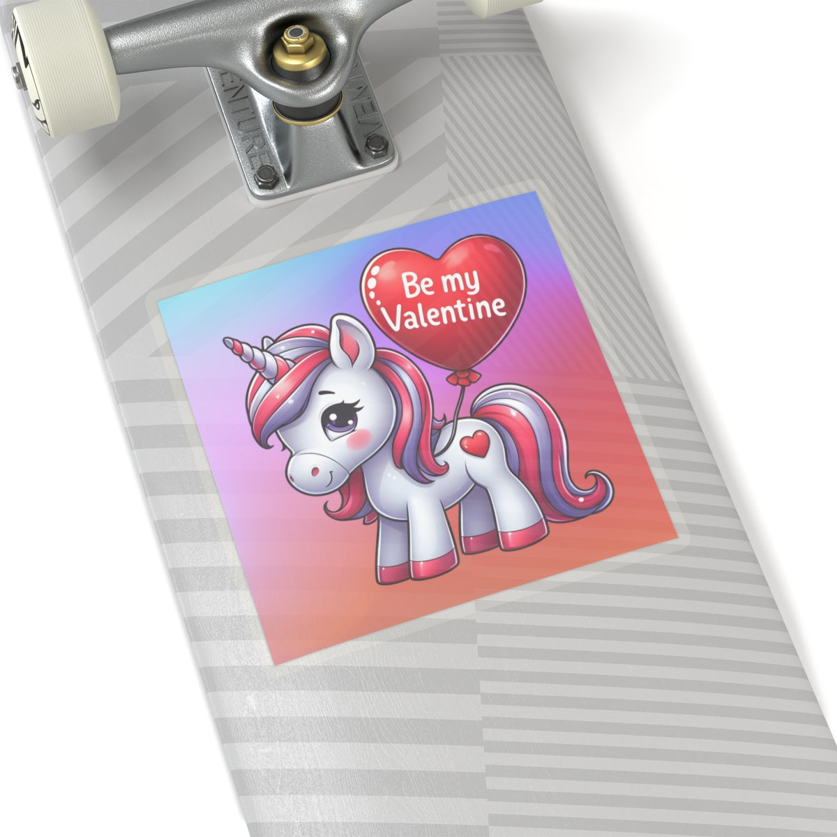 Cute and Sweet Rainbow Unicorn Happy Valentine Kiss Cut Sticker --My Bright Side Clothing