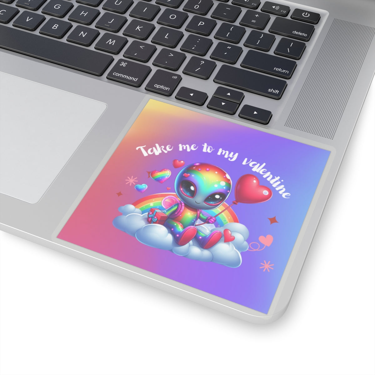 Take me to my Valentine cute baby Alien Valentine Kiss-Cut Sticker-My Bright Side Clothing