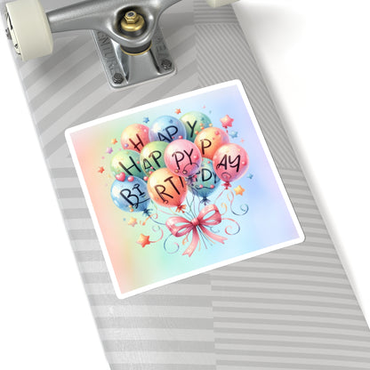 Balloon Happy Birthday Kiss-Cut Sticker-My Bright Side Clothing