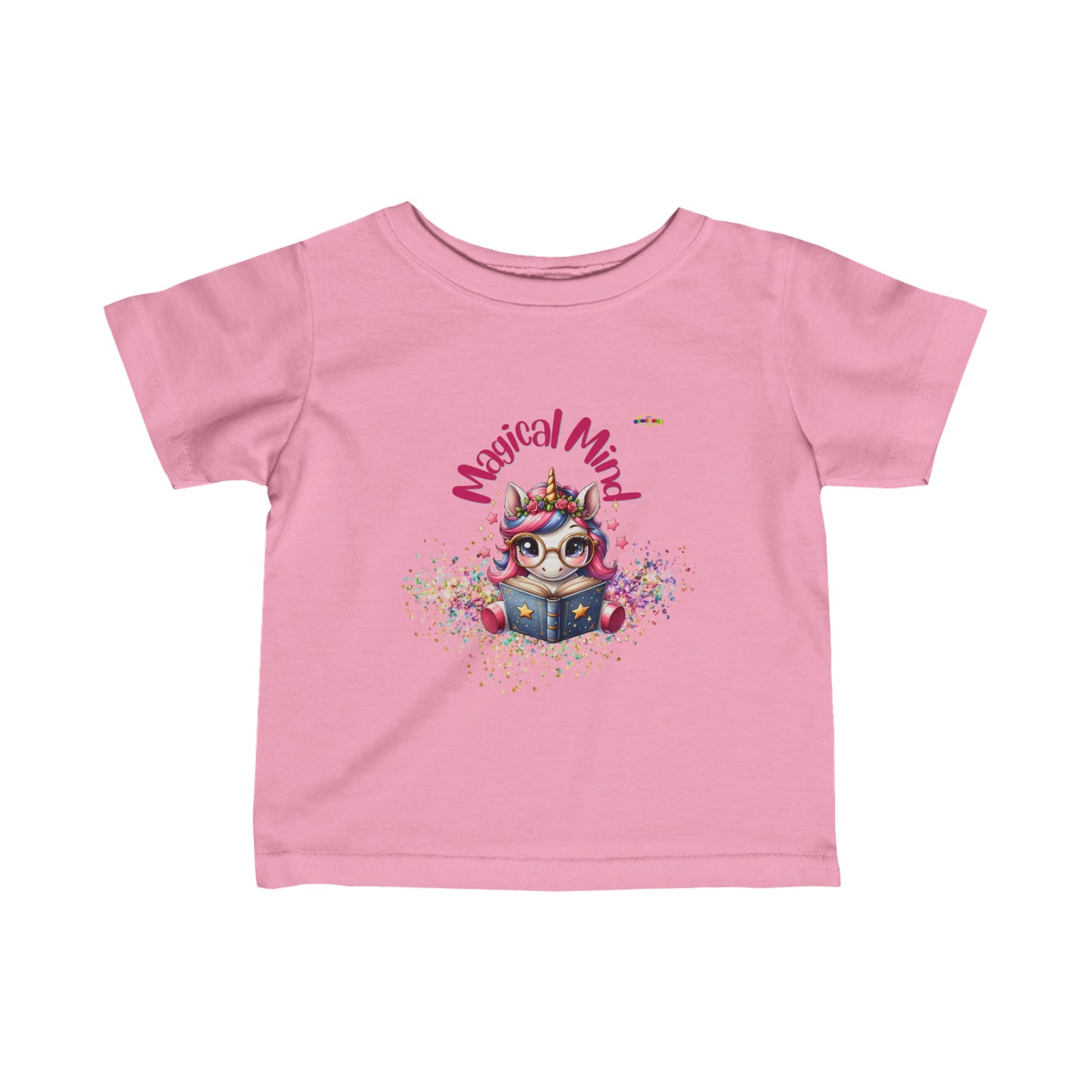 Magical Mind Cute little Unicorn Reading Infant Fine Jersey Tee--My Bright Side Clothing