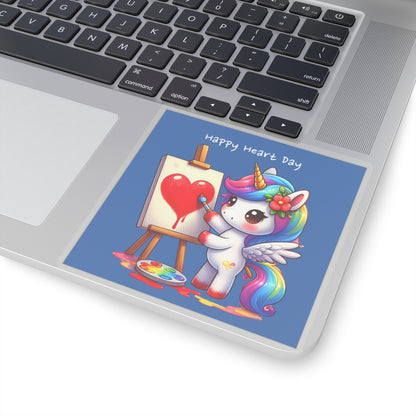 Cute and Sweet Happy Valentines Unicorn Kiss-Cut Sticker-My Bright Side Clothing