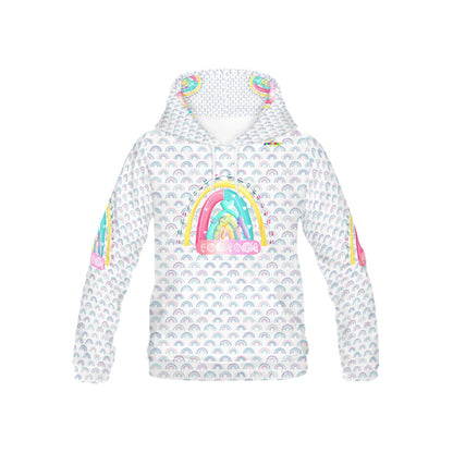 Pastel Rainbow Graphic and Pattern Children's Hoodie-My Bright Side Clothing