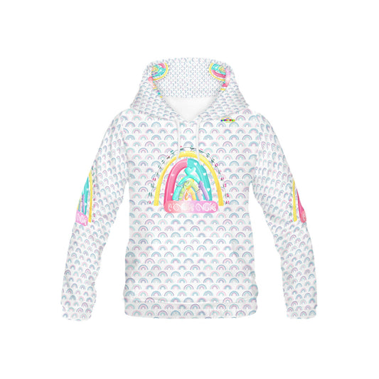 Pastel Rainbow Graphic and Pattern Children's Hoodie-My Bright Side Clothing