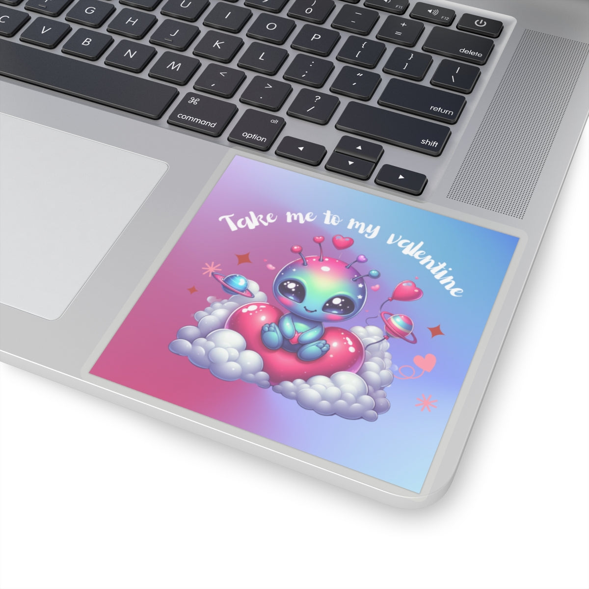 Take me to my Valentine cute baby Alien Valentine Kiss-Cut Sticker-My Bright Side Clothing