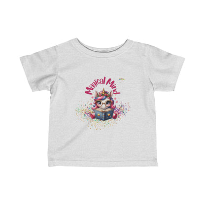 Magical Mind Cute little Unicorn Reading Infant Fine Jersey Tee--My Bright Side Clothing