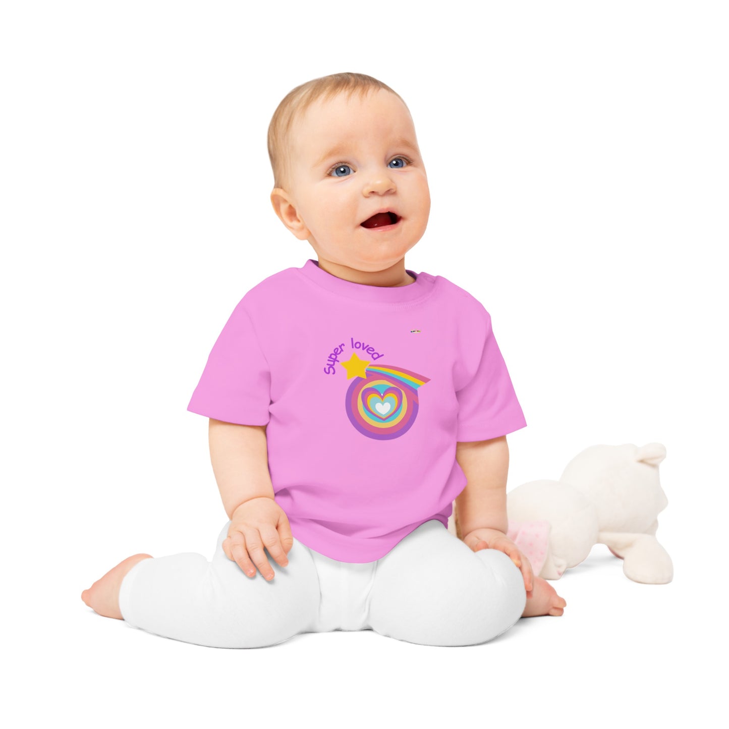 Cute Super Loved Rainbow Star Logo Baby T-Shirt-My Bright Side Clothing