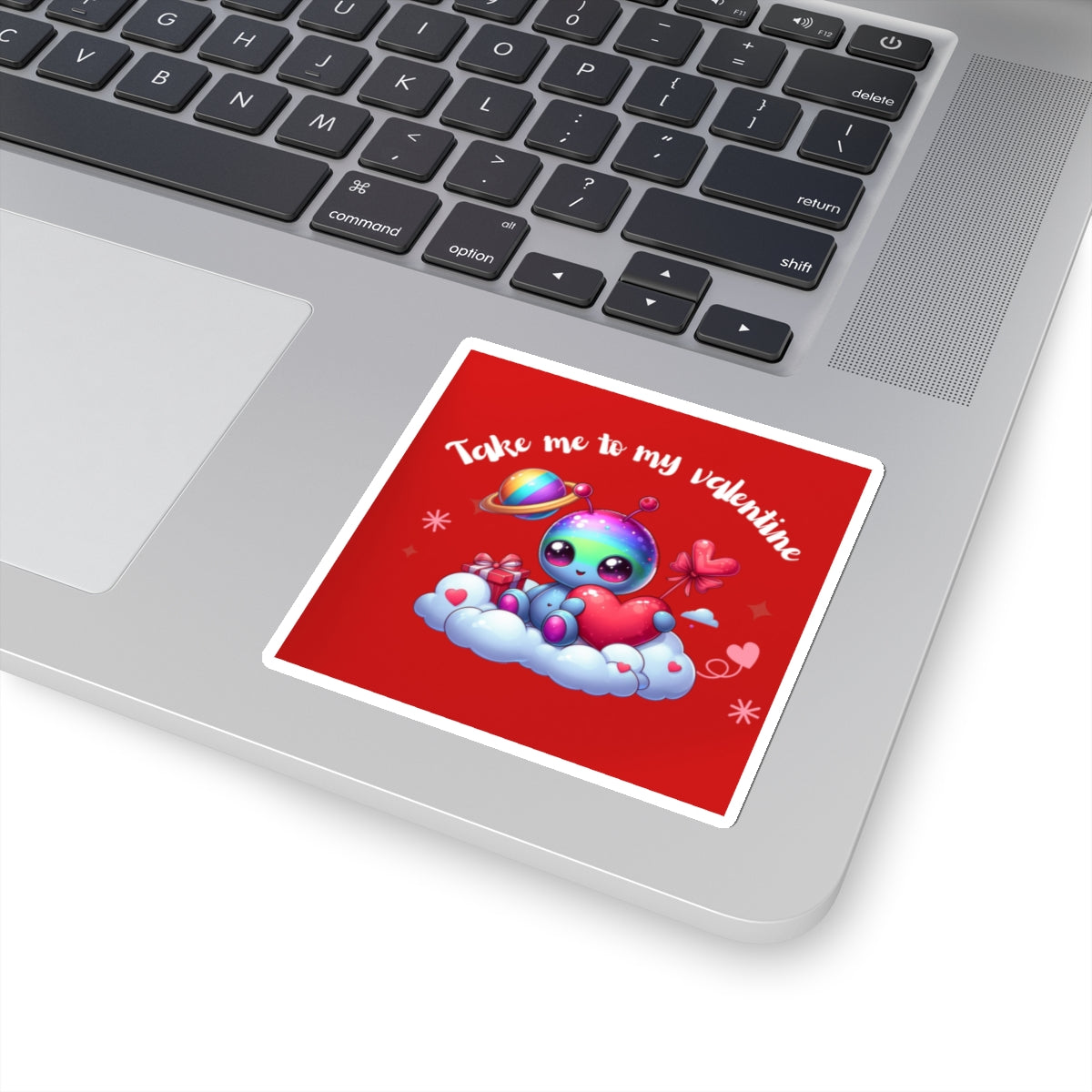 Take me to my Valentine cute baby Alien Valentine Kiss-Cut Sticker-My Bright Side Clothing