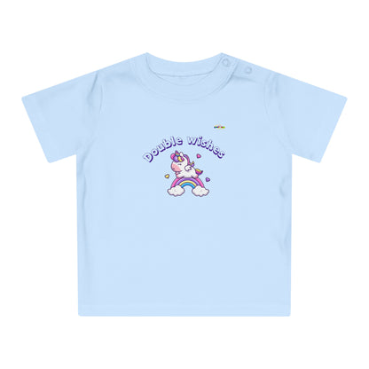 Cute Double Wishes Rainbow Unicorn Graphic Baby T-Shirt-My Bright Side Clothing