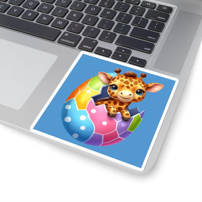 Cute and Sweet Little Giraffe Easter Egg -Kiss-Cut Sticker-My Bright Side Clothing