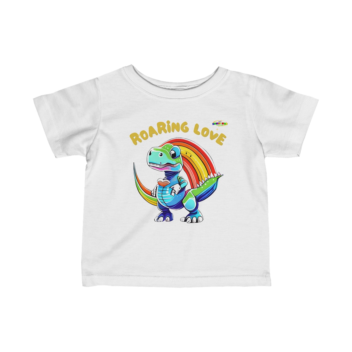 Roaring Love Heart Dino Logo Infant Fine Jersey Tee-MyBrightSideClothing