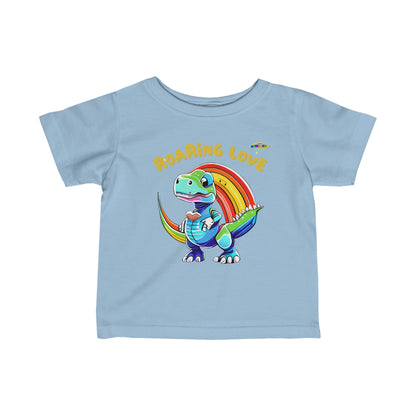 Roaring Love Heart Dino Logo Infant Fine Jersey Tee-MyBrightSideClothing