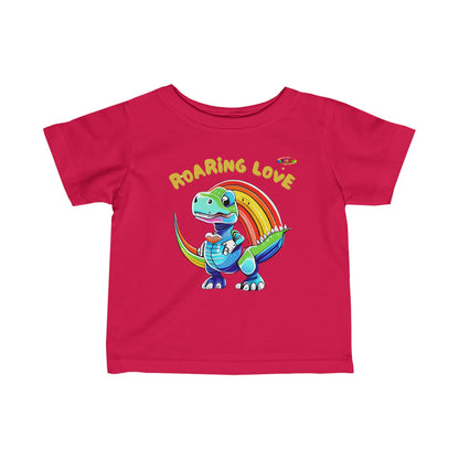 Roaring Love Heart Dino Logo Infant Fine Jersey Tee-MyBrightSideClothing