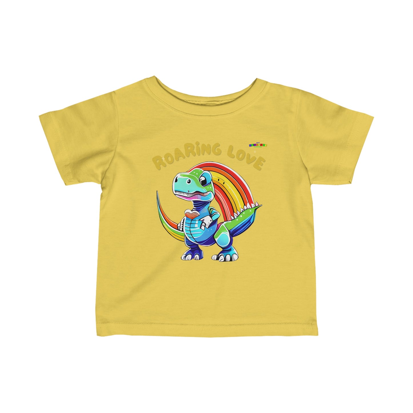 Roaring Love Heart Dino Logo Infant Fine Jersey Tee-MyBrightSideClothing