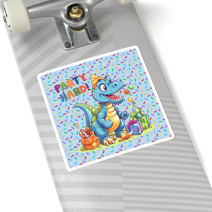 Cute Happy Birthday Dino Kiss-Cut Sticker-My Bright Side Clothing