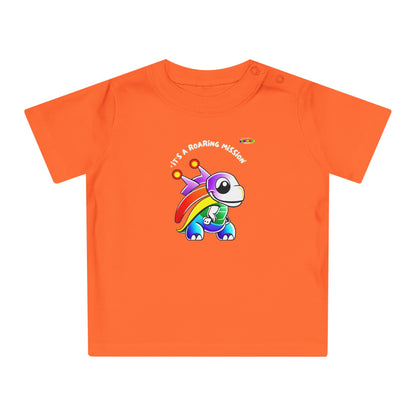 Cute Its a roaring mission super dino Logo Baby T-Shirt -MyBrightSideClothing