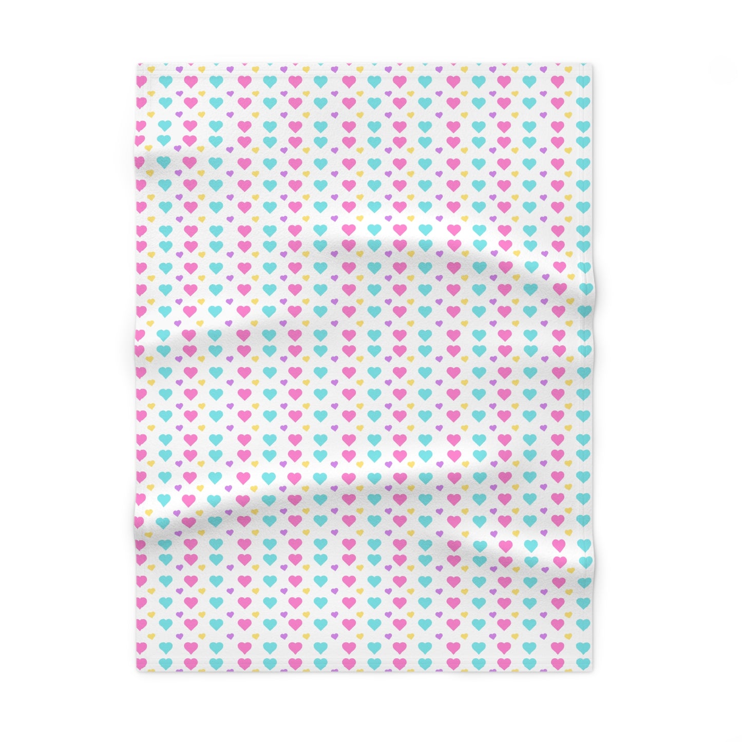 Cute Pastel Heart Pattern Soft Fleece Baby Blanket--My Bright Side Clothing