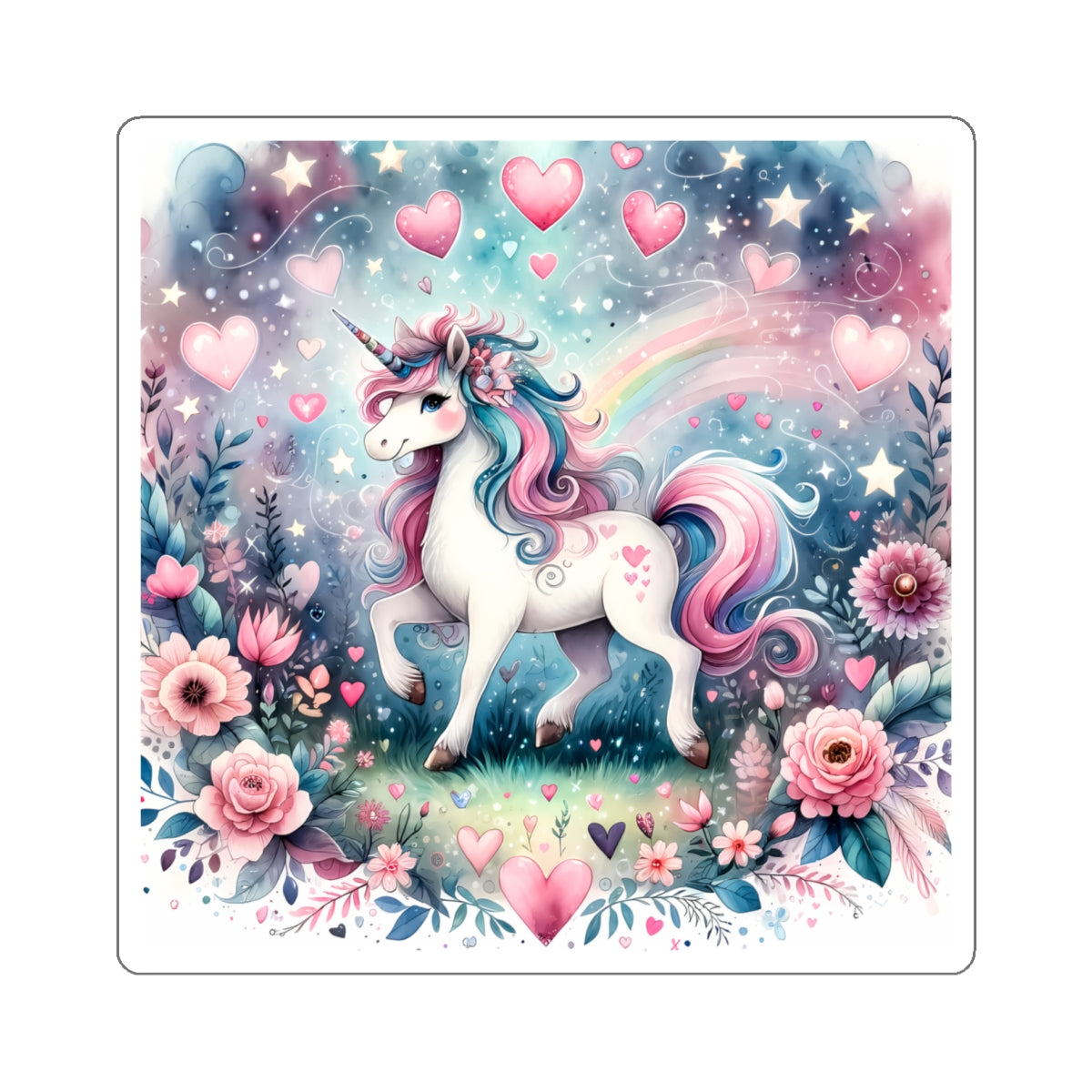 Magical Unicorn Love Kiss-Cut Sticker-My Bright Side Clothing