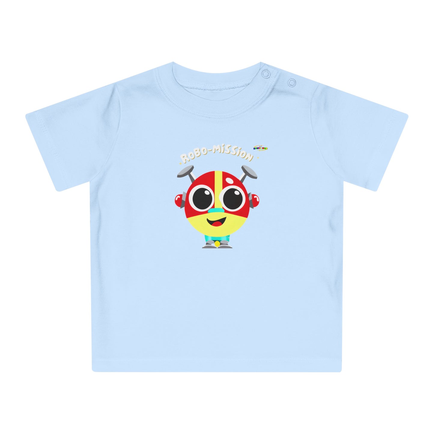 Cute little Robo Mission Robot Logo Baby T-Shirt -MyBrightSideClothing