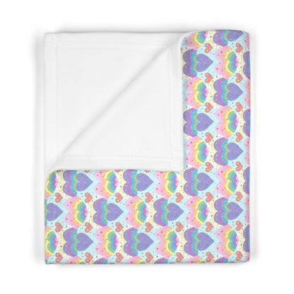 Rainbow Heart Pattern Soft Fleece Baby Blanket-My Bright Side Clothing