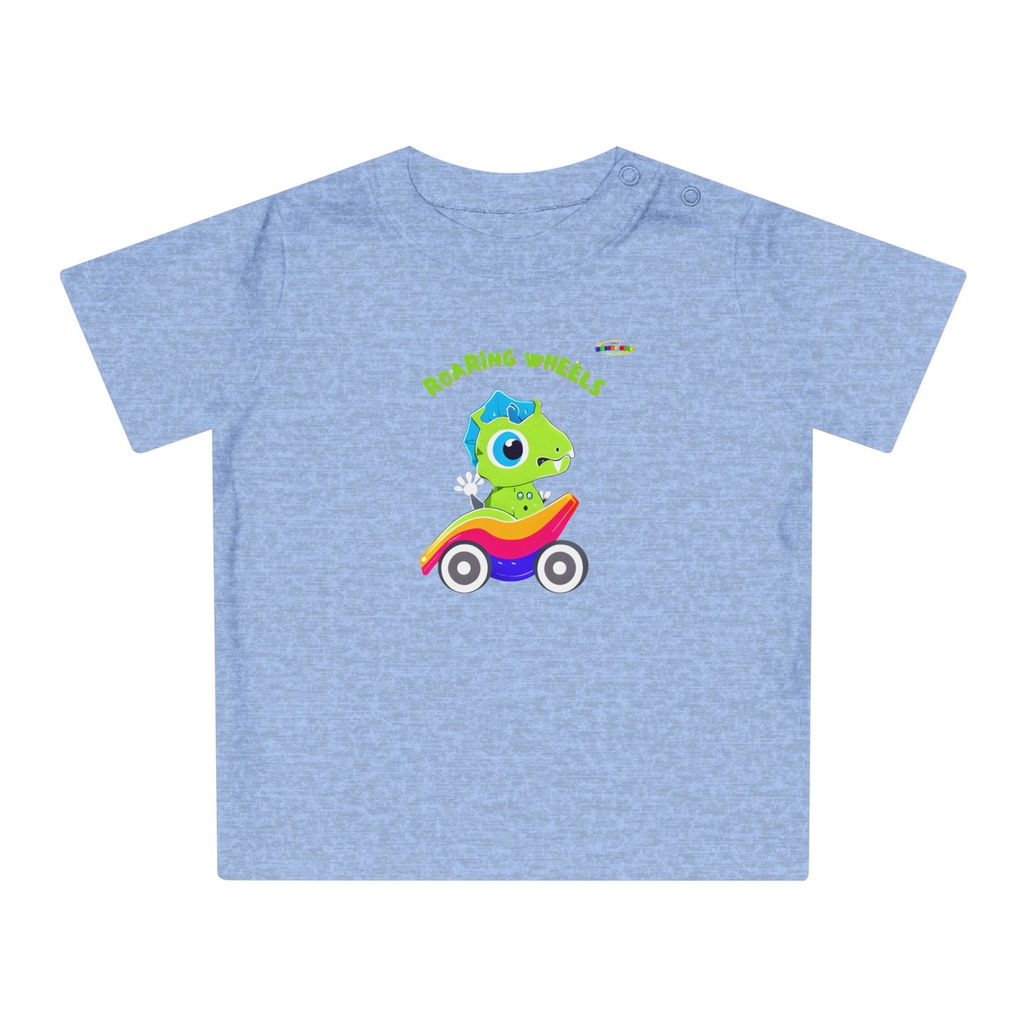 Cute Roaring Wheels Baby Dino Logo Baby T-Shirt -MyBrightSideClothing