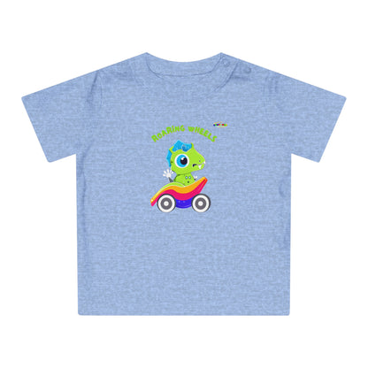 Cute Roaring Wheels Baby Dino Logo Baby T-Shirt -MyBrightSideClothing