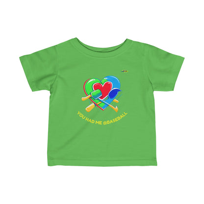 Cute you had me @baseball heart Logo Infant Fine Jersey Tee-MyBrightSideClothing