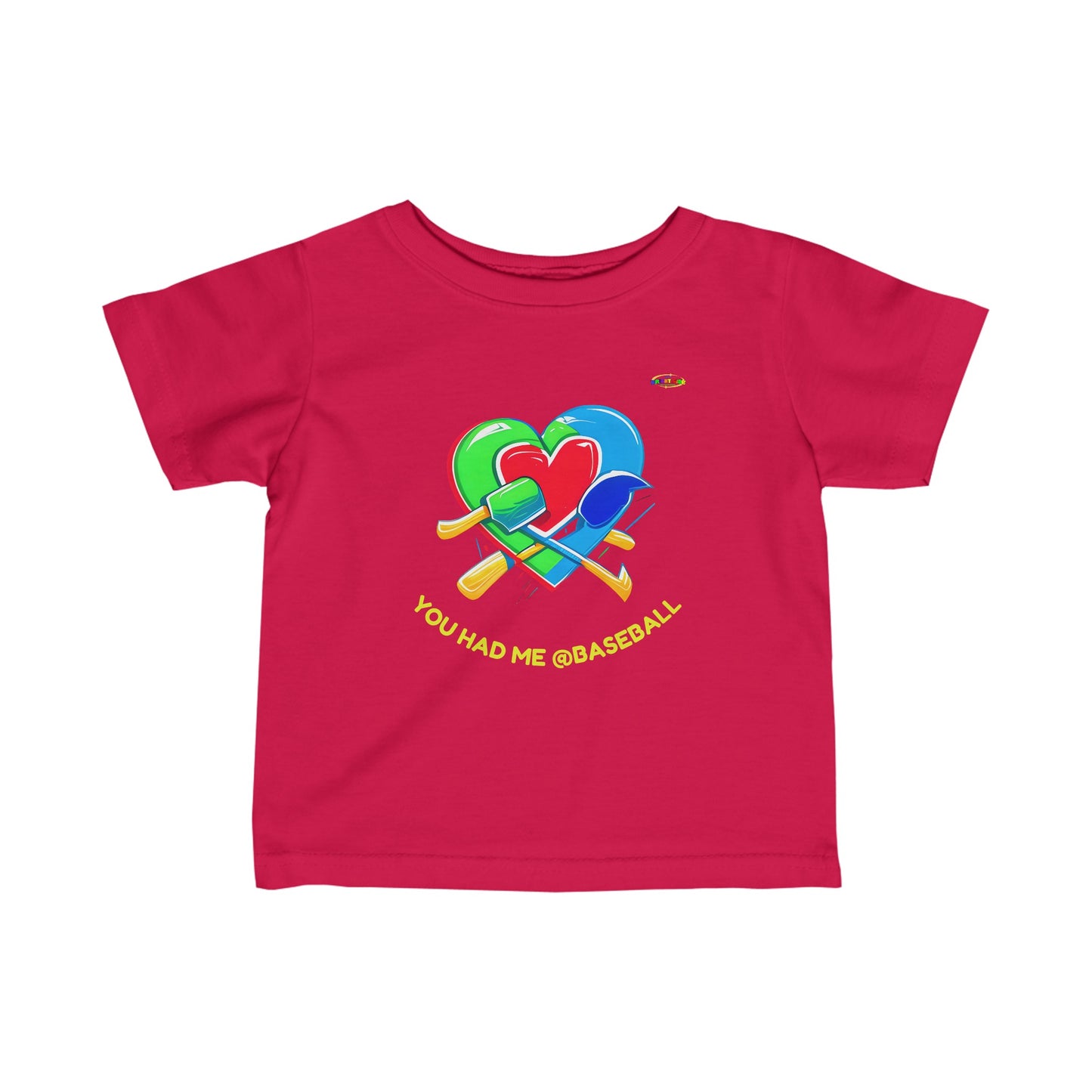 Cute you had me @baseball heart Logo Infant Fine Jersey Tee-MyBrightSideClothing