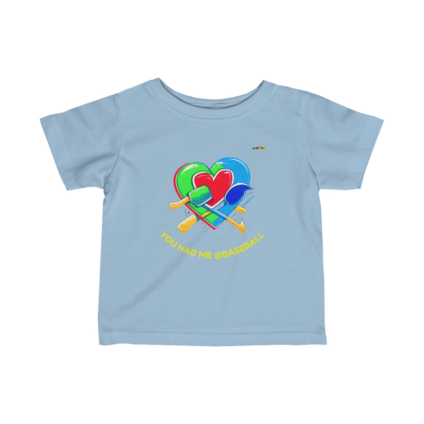 Cute you had me @baseball heart Logo Infant Fine Jersey Tee-MyBrightSideClothing