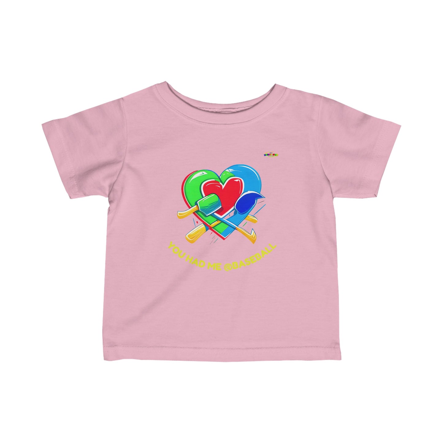 Cute you had me @baseball heart Logo Infant Fine Jersey Tee-MyBrightSideClothing