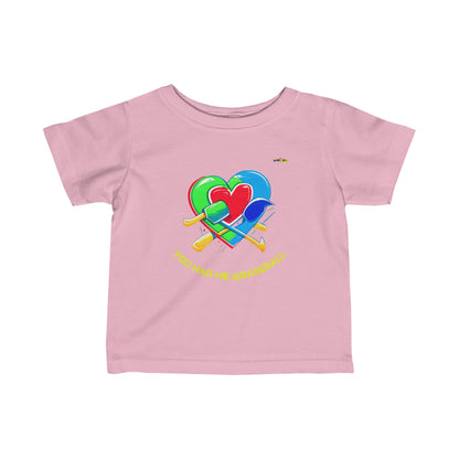 Cute you had me @baseball heart Logo Infant Fine Jersey Tee-MyBrightSideClothing