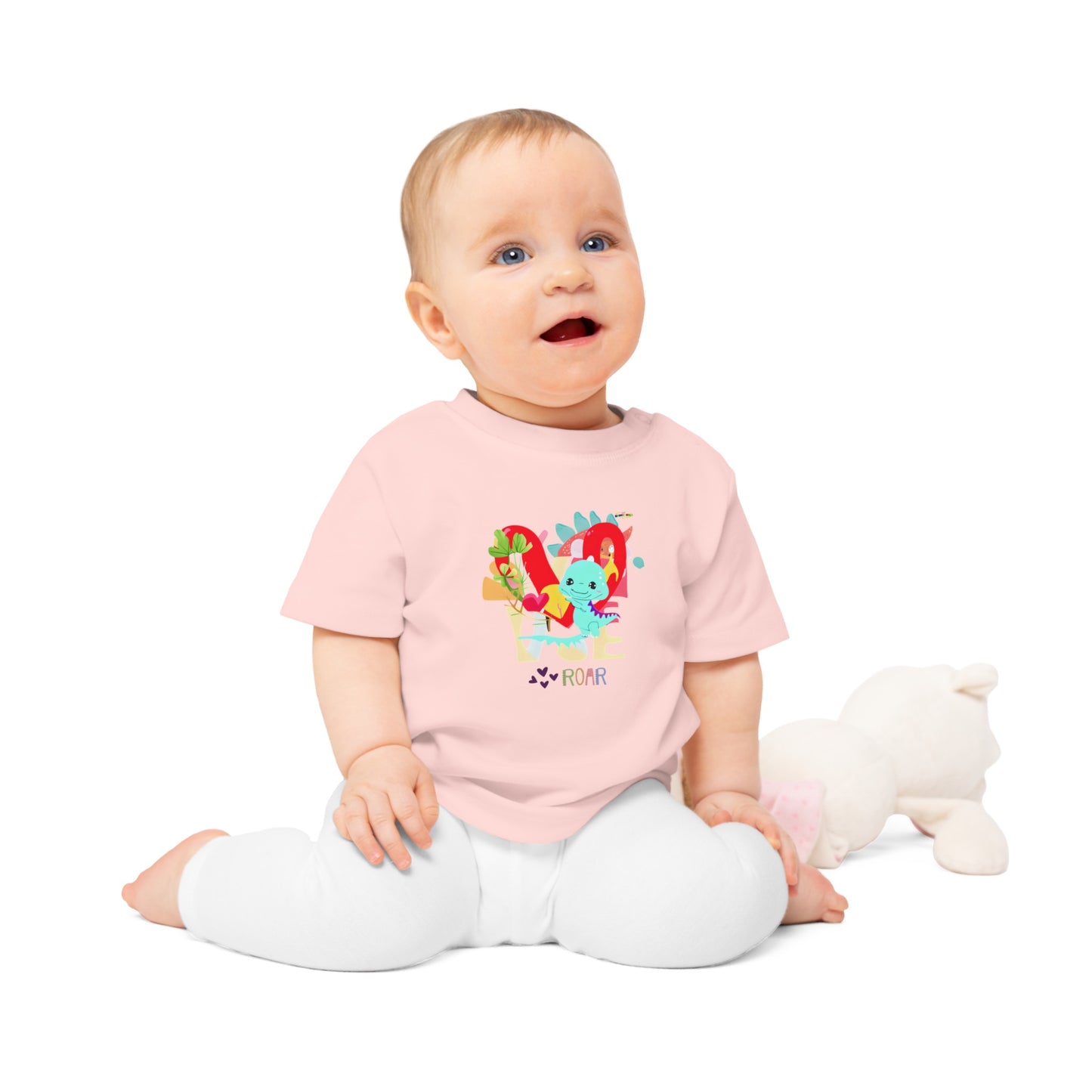 Cute roar-ing love baby dino graphic Baby T-Shirt--My Bright Side Clothing