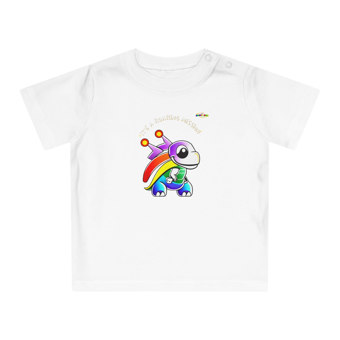 Cute Its a roaring mission super dino Logo Baby T-Shirt -MyBrightSideClothing