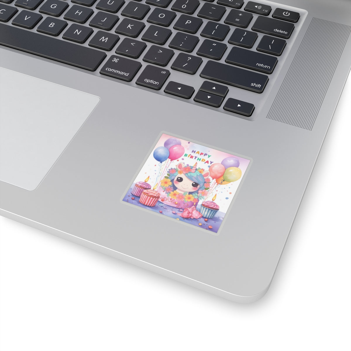 Cute Happy Birthday Pastel Unicorn Kiss-Cut Sticker--My Bright Side Clothing