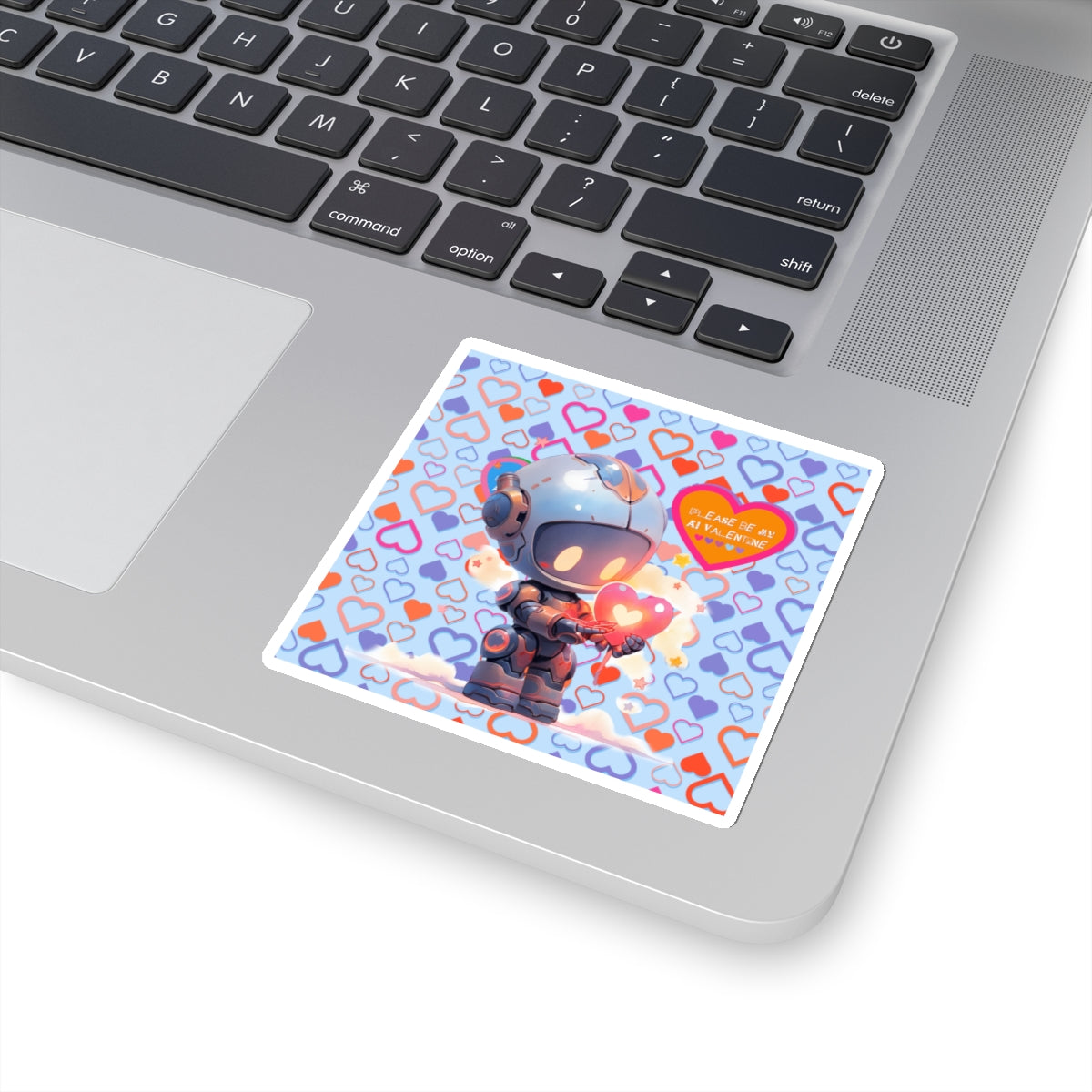 Please Be My AI Valentine cute Robot Kiss-Cut Sticker-My Bright Side Clothing