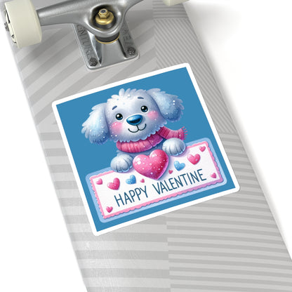 Cute and Sweet Happy Valentines Puppy-Kiss-Cut Sticker-My Bright Side Clothing