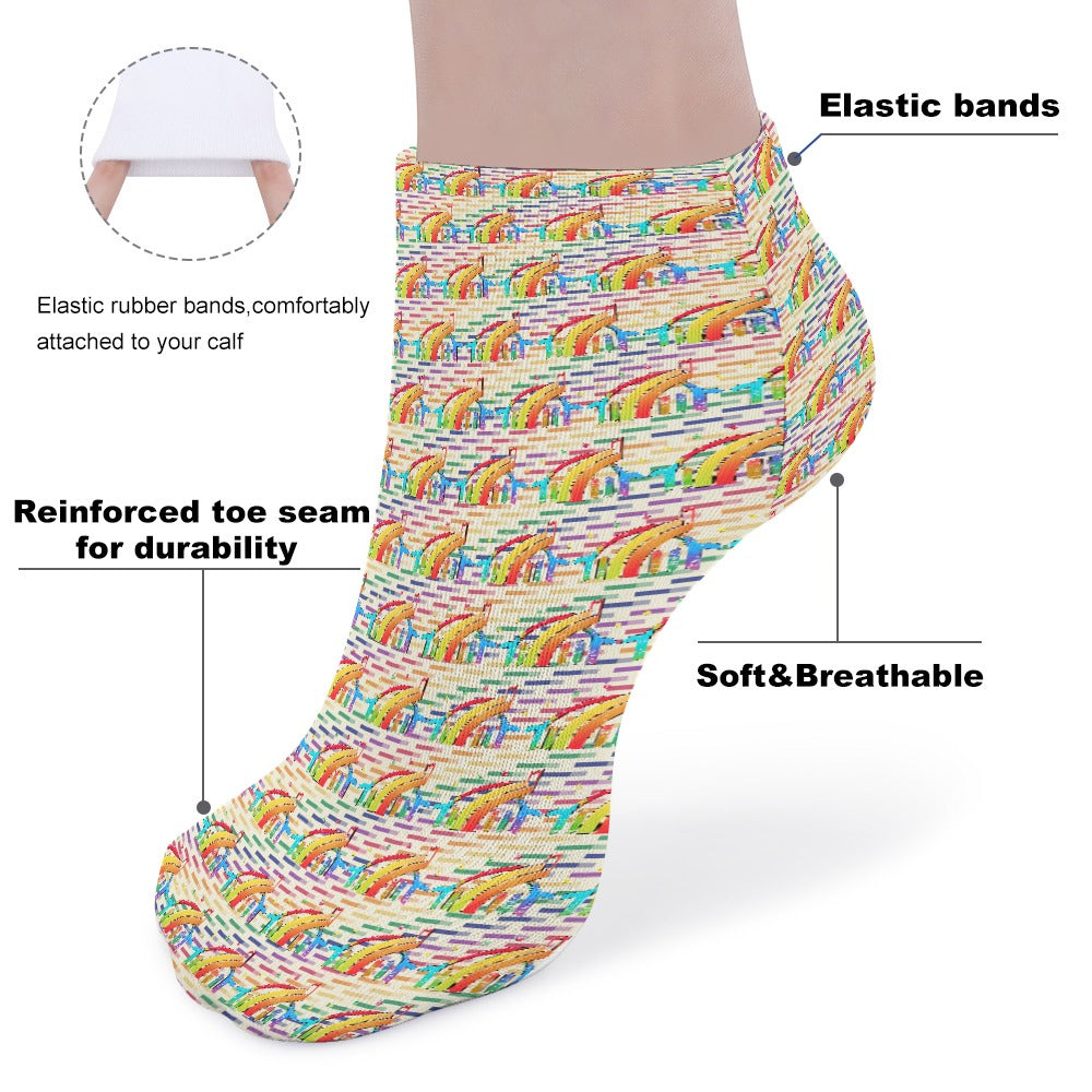 Groovy Rainbow stripes Pattern Children's Comfortable Socks -5 Pairs -MyBrightSideClothing