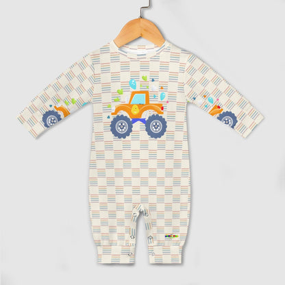 Cute Pastel Monster Truck Graphic Baby Romper -My Bright Side Clothing