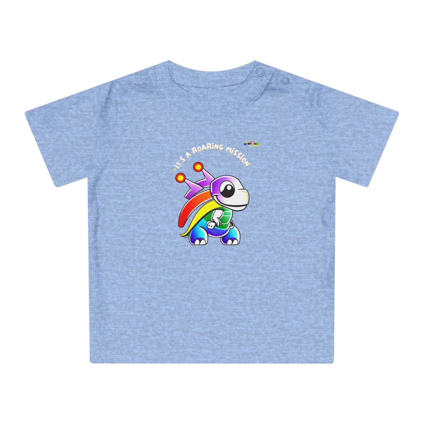 Cute Its a roaring mission super dino Logo Baby T-Shirt -MyBrightSideClothing