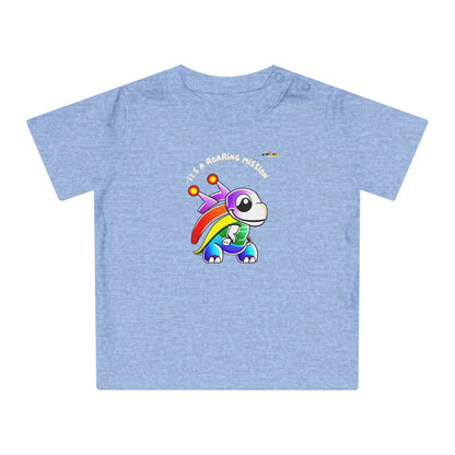 Cute Its a roaring mission super dino Logo Baby T-Shirt -MyBrightSideClothing