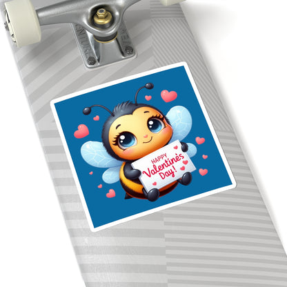 Cute and Sweet Happy Valentines Bumble Bee-Kiss-Cut Sticker-My Bright Side Clothing